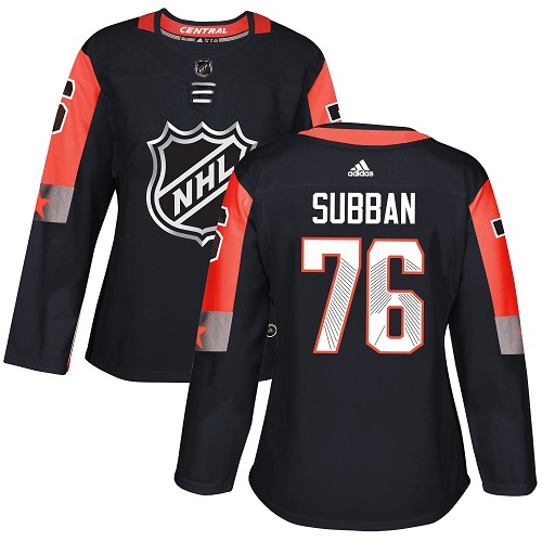 Adidas Nashville Predators #76 P.K Subban Black 2018 All-Star Central Division Authentic Women Stitched NHL Jersey->women nhl jersey->Women Jersey